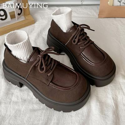 Suede Platform Women Mary Janes Shoes Mid Heels Fashion Shoes Woman 2025 Trend Winter Elegant Lolita Cozy Casual Zapatos Female