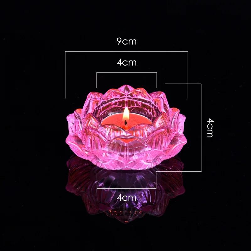 Lotus Shaped Candle Holder, Creative Articles of Worship In Front Buddha, Home, Living Room, Office Decoration, Seven Color, 1Pc