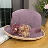 French elegant curled top hat women's summer small edge mother basin hat sunscreen travel visor breathable bucket hat