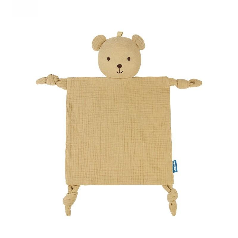 Baby Comforter Blanket With Dual Layer Cotton Gauze Soft Plush Toy For Newborns