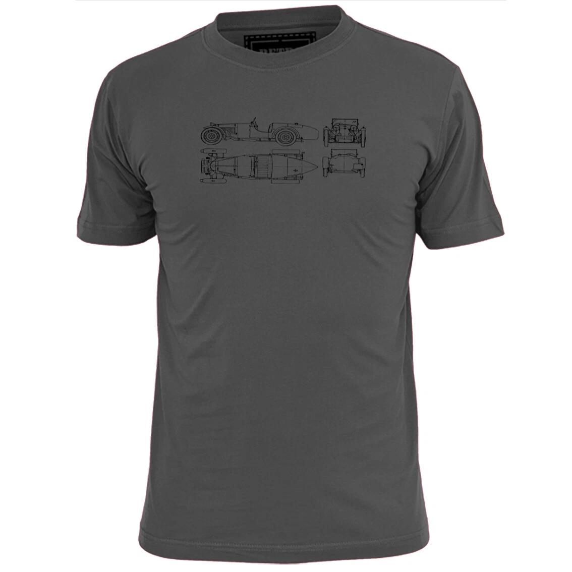 Mens Riley Brooklands Vintage Racing Car Blueprint T shirt 2XL