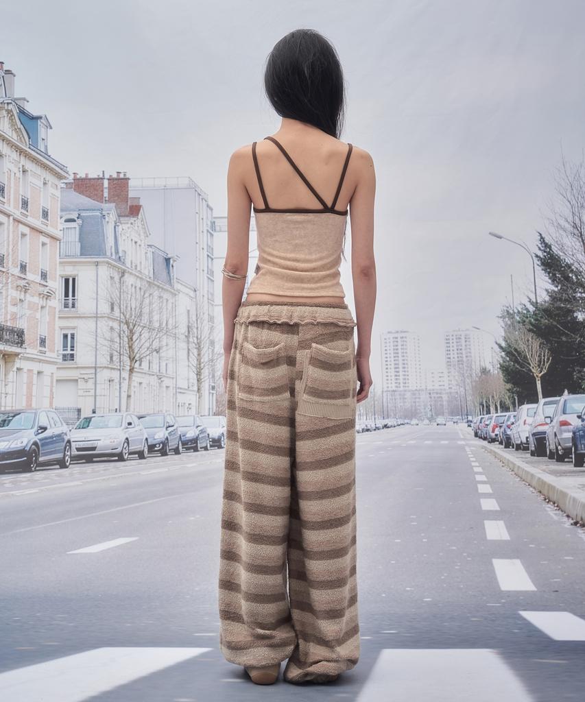 SOMSOC Tage Stripe Terry Pants_Beige