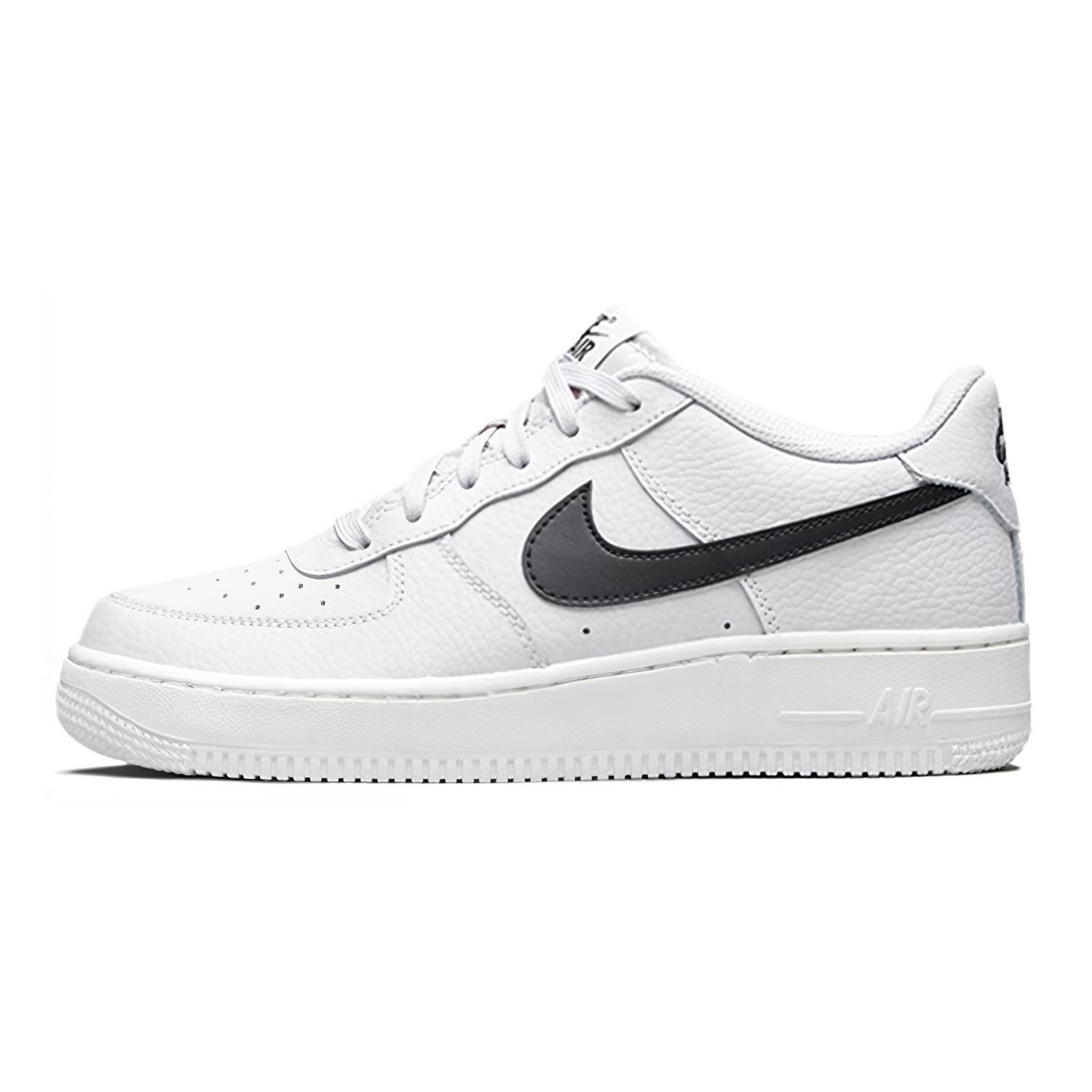 

Nike Air Force 1 Slip Resistant Lightweight Cushioning Low top Kids Skateboarding Shoes Black Gray Teenagers 596728-038 37.5