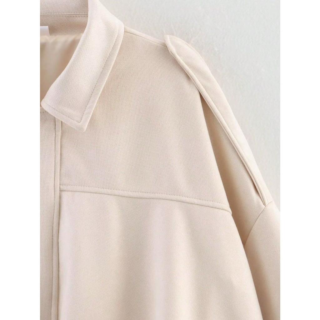 Damen Kurze Pilotenjacke Frühling/Herbst/Winter Jacke Locker Langarm Reißverschluss Retro Jacke Damen Neue Jacke