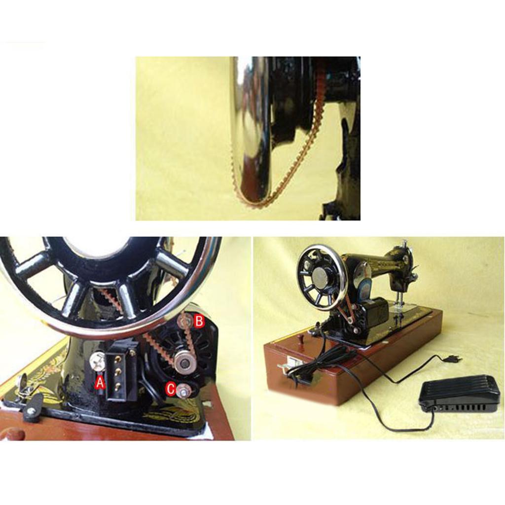 180W Household Old Sewing Machine Motor with Belt Sewing Foot Control Pedal Set Handmade Handecrafts Accessories (US Plug)