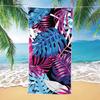 Stylish Monstera Leaf Print Beach Towel Tropical Botanical Summer Beach Blanket Quick Dry Lightweight Absorbent Towel for Travel