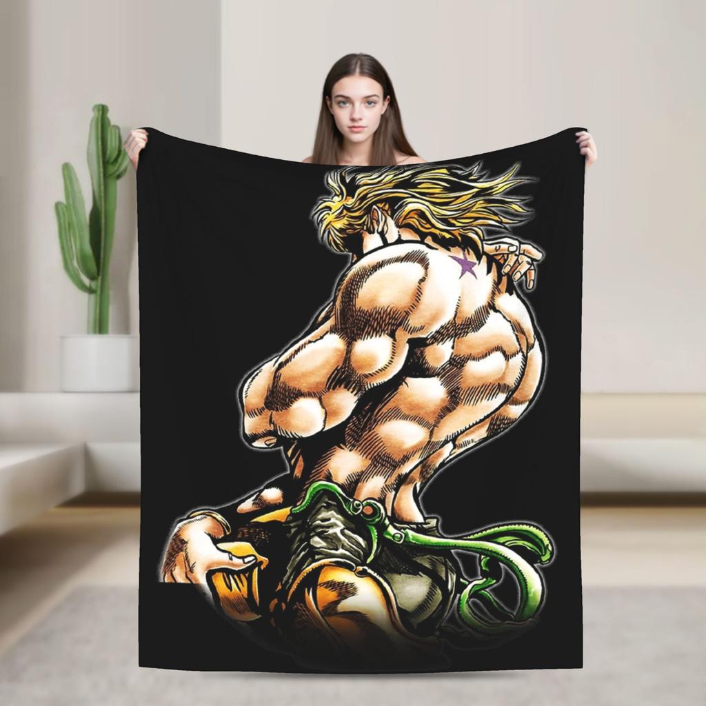 Jojos Bizarre Adventure Mächtiger Stand-Nutzer Decke Flanell Frühling Herbst Warme Überwurfdecke für Bett Sofa Teppichstück