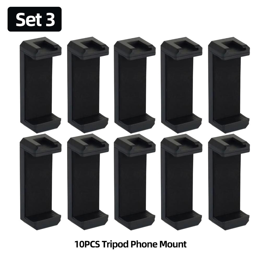 Mobile Phone Clip Tripod Holder with Cold Shoe & 1/4" Screw Hole For iPhone Samsung Huawei Xiaomi Realme Smartphones Accessories