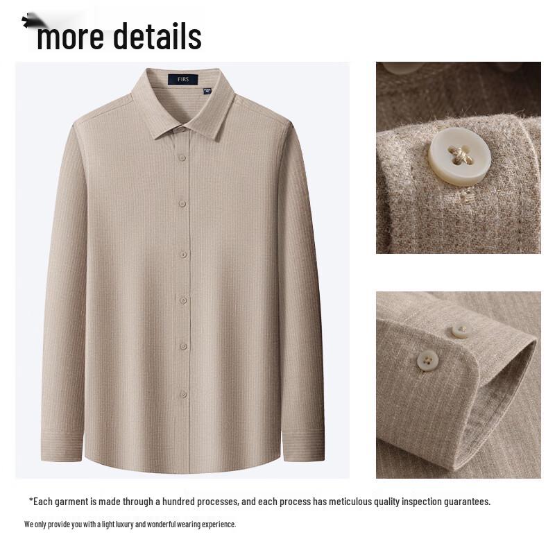 Shanshan Men's Brushed Cotton Long Sleeve Casual Shirt