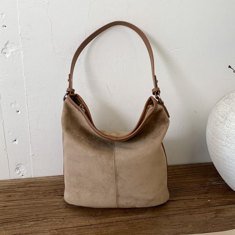 PU Suede Hobo Bag Women's Fashion Shoulder Tote with Soft Texture Casual Everyday Handbag