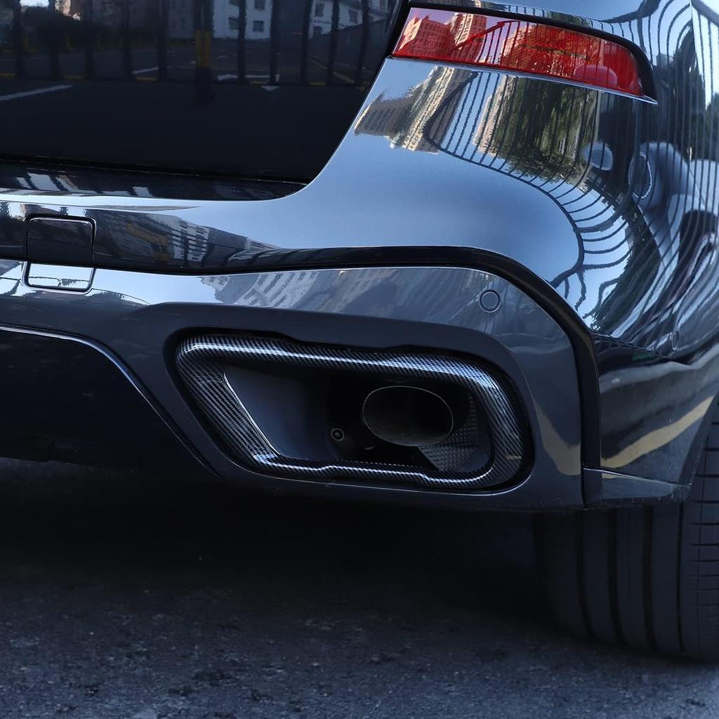LLKUANG Stainless Car Tail Muffler Exhaust Pipe Output Cover for BMW X5 G05 X6 G06 X7 G07 2019-2024(Suitable For M Sports Version) (Carbon fiber