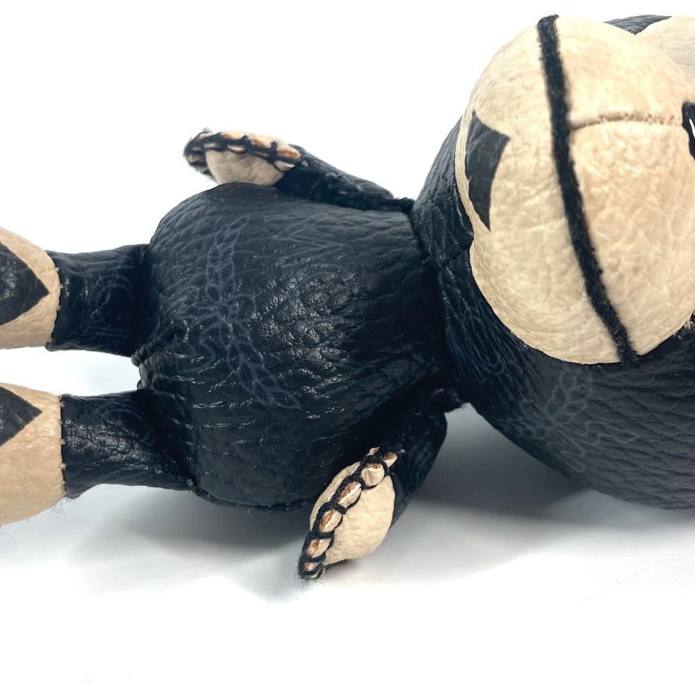 MCM A BATHING APE Milo Visetos Bag Charm Key Holder Leather Black