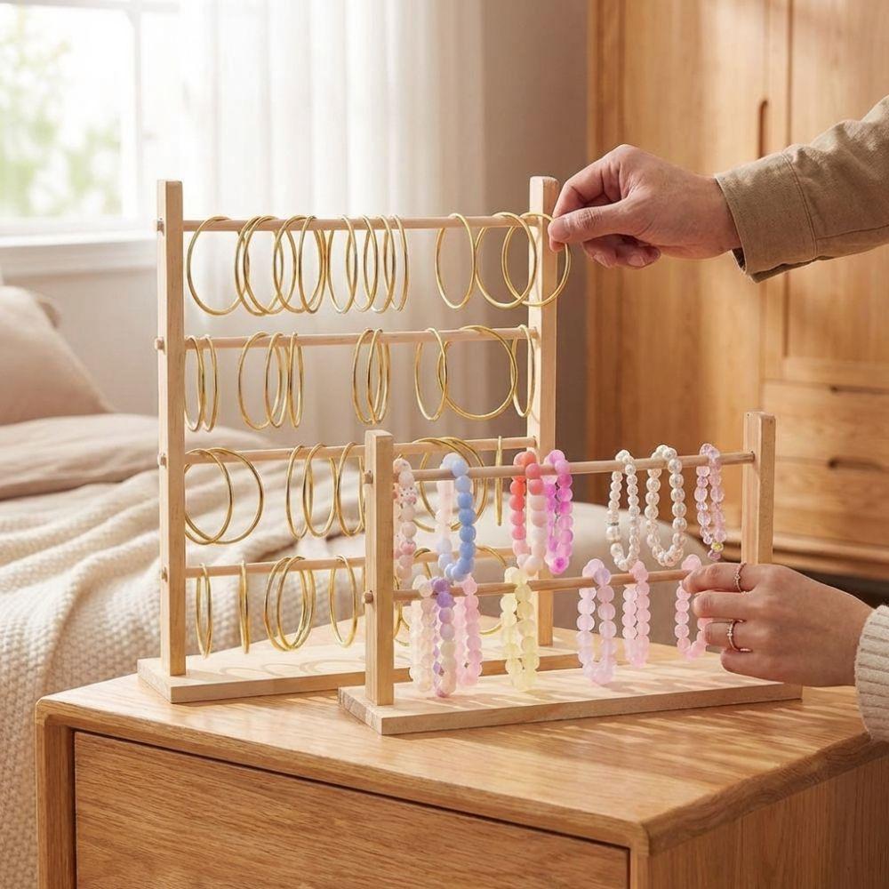 2/3/4 Layer Jewelry Display Stand Vintage Storage Shelf Bracelet Frame Removable Space Saving Jewelry Organizer Holder