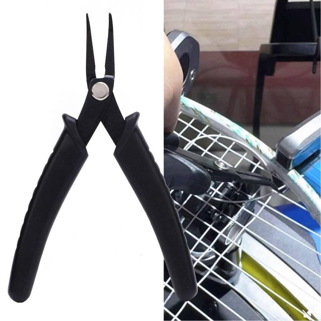 Tennis Schläger Besaitungswerkzeug 14cm Kohlenstoffstahl Gebogene Nase Badmintonsaitenzange Ergonomischer Easy-Grip für Schmuckherstellung
