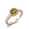 0.97 Ctw Round Peridot 925 Sterling Silver Rose Vermeil Solitaire Women Wedding Ring