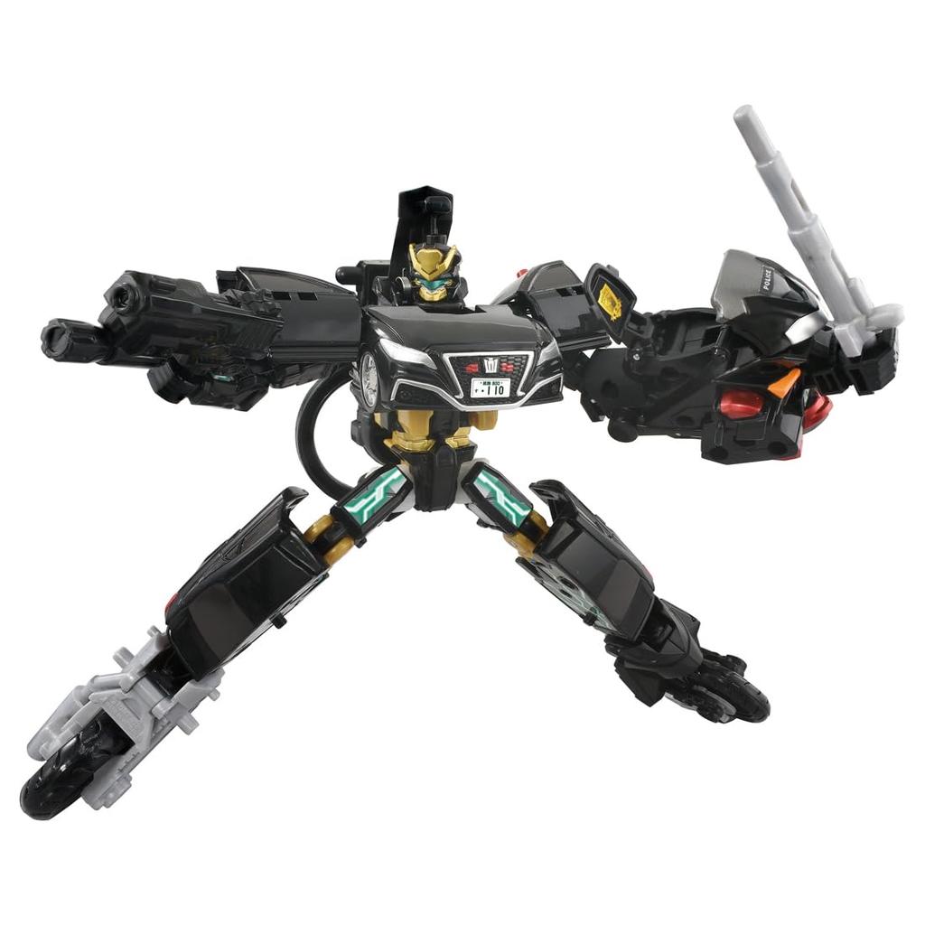 TAKARA TOMY Tomica Job Labor TJBDX Unite Police Braver ZERO Undercover Patrol Car Black Bike Combination Miniature Car Ages 3 and Up & Set, Toy,