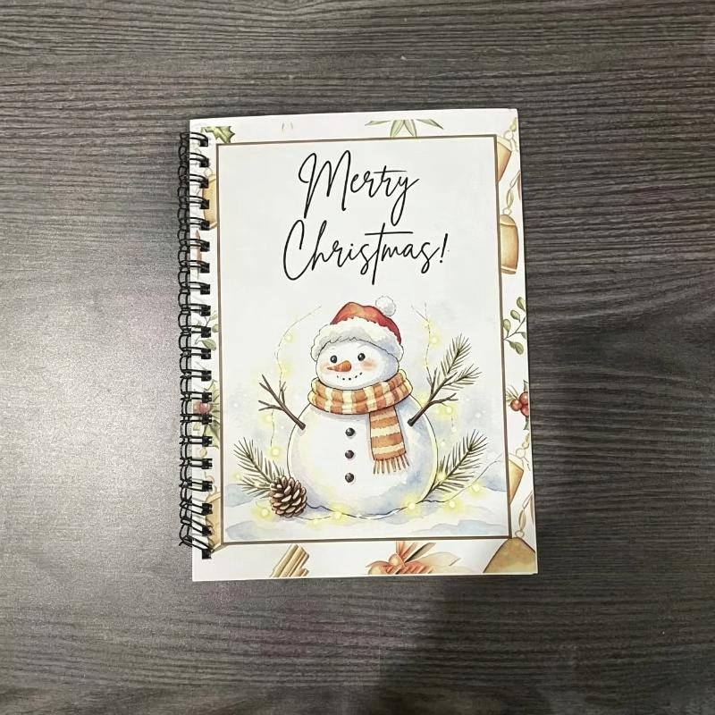 Spiral Bound Christmas Notebook Adorable Snowman Design Premium Thick Pages For Daily Journaling Winter Gifting