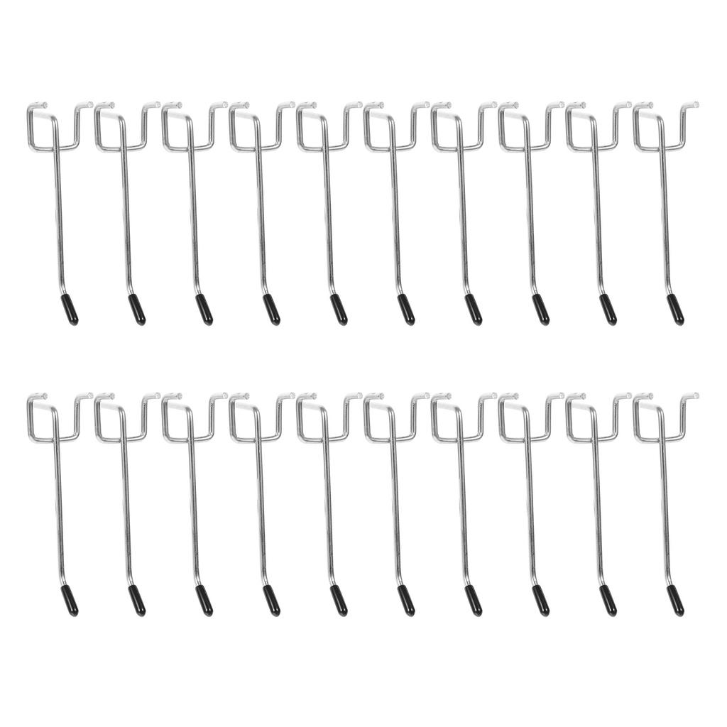 20pcs Pegboard hooks, Garage Hole Board Pegboard Accessories Curved Hooks Home Jewelry Display Hangers For Metal Shelving Iron