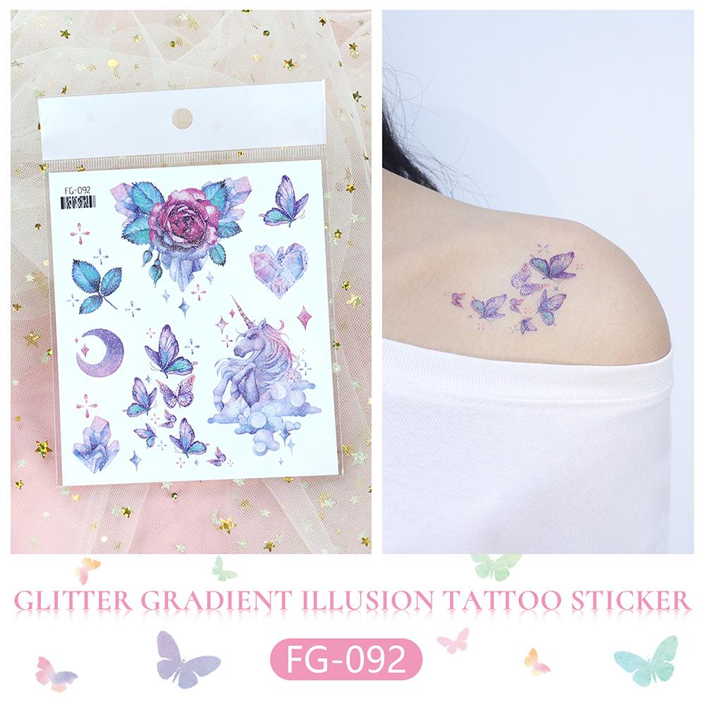 Waterproof Gradient Butterfly & Moon Goddess Tattoo Stickers