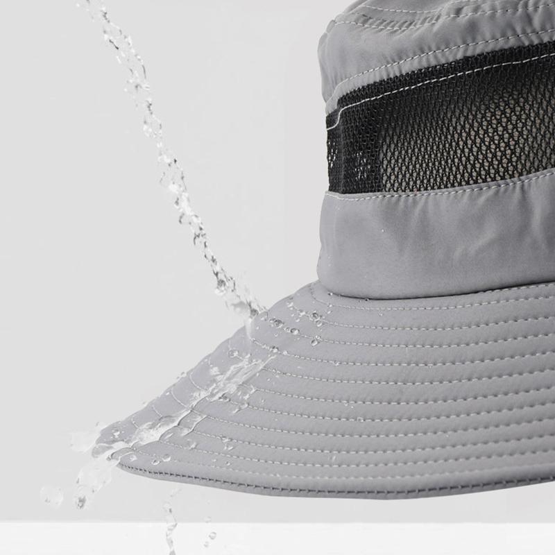 Unisex Breathable Mesh Panel Bucket Hat, Spring Summer UV Protection Sun Hat, Lightweight Outdoor Cap for Work Travel Hiking