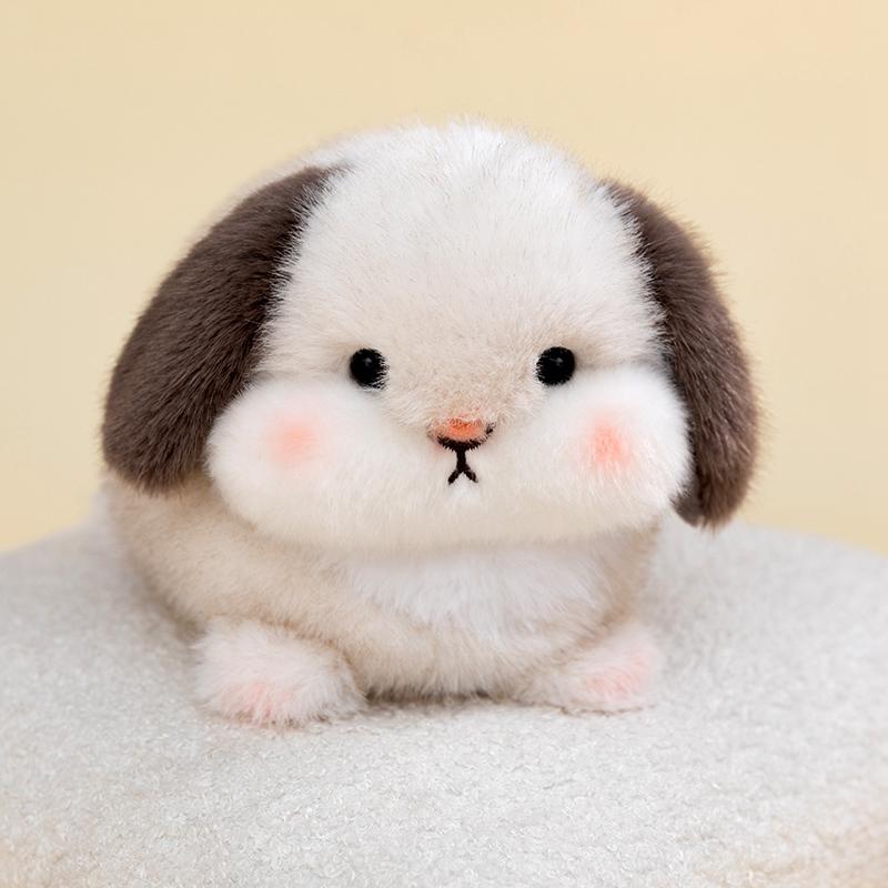 Cute Fat Rabbit Plush Pillow Toy Soft Stuffed Doll Pendant Lifelike Cartoon Bunny Plushie Keychain Gift For Kids