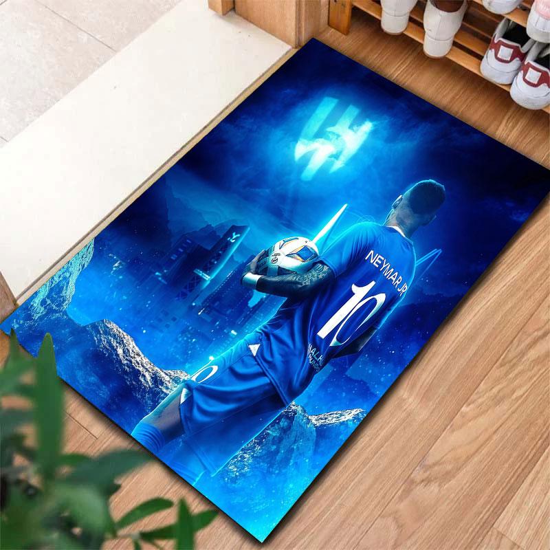 Tappeto Al-Hilal Saudi FC per Soggiorno Camera da Letto Casa Decorazione Divano, Tappetino Antiscivolo per Giochi Bambini