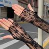 Fashion Long Lace Gloves Hollow-Out Fingerless Glove Women Sun Protection Sleeves Mesh Lace Thin Hand Cycling Gloves Gym Gloves
