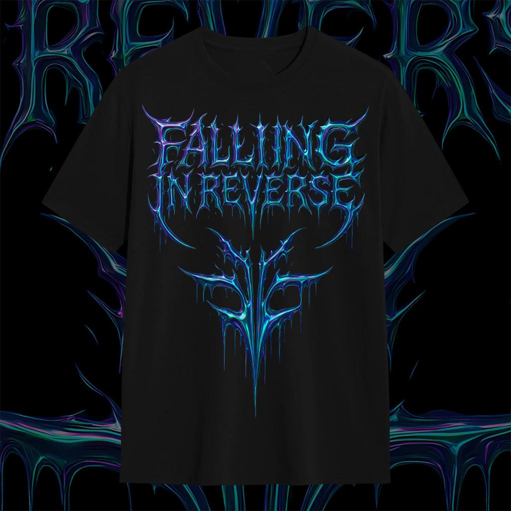 Falling in Reverse - Hardcore Black Metal Band Dark American Heavyweight Pure Cotton T-Shirt Short Sleeve
