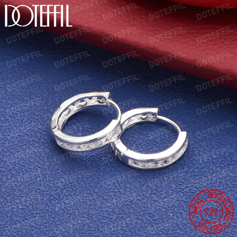 Xiaomi 925 Sterling Silver Delicate Single Row Zirconia Earrings for Women, Fashionable Wedding Party Gift Jewelry
