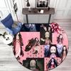 Classic Japanese-style Cartoon Demon Slayer Round Rug, Home Soft Decorative Anti-slip Yoga Mat and Chair Mat, Outdoor Floor Mat Carpet K24