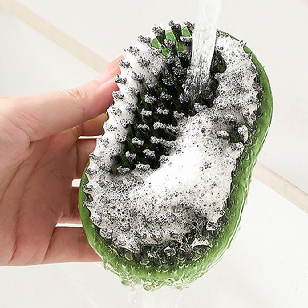 Wall Mount Soap Box with Soft Brush Carrot Double-sided Cleansing Brushes  Kitchen