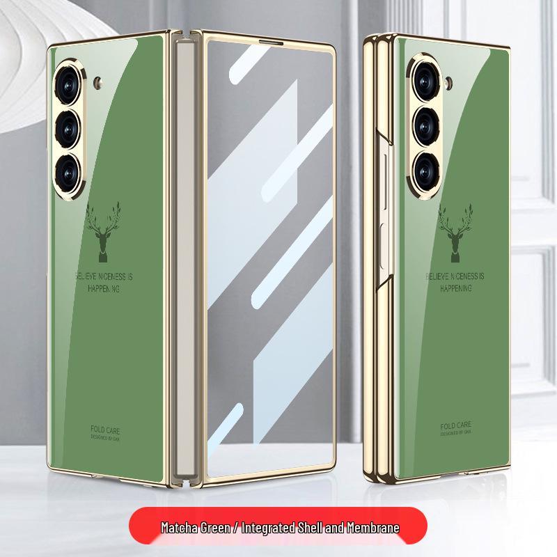 Kompatible Samsung Z Fold6 Falthandyhülle mit bemaltem Glas, HD-Schutz und integrierter Klapphülle.