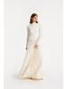 Elegant Long Sleeve 3D Floral Rose Party Dress