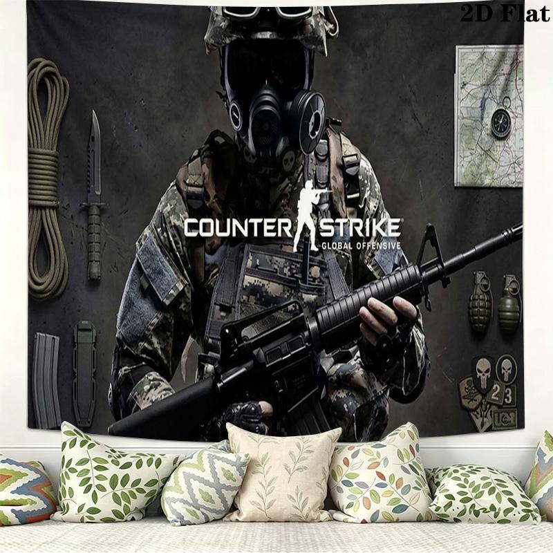csgo Wall Tapestry Aesthetic Wall Hanging Printed Fabric Blanket Decorative Tapestries for Bedroom Living Room Home Decor