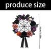 Artificial Skull Halloween Wreath, Dark Flower Wreath for Door, Wall and Entryway Decoration, Halloween Party Backdrops Store Window Display