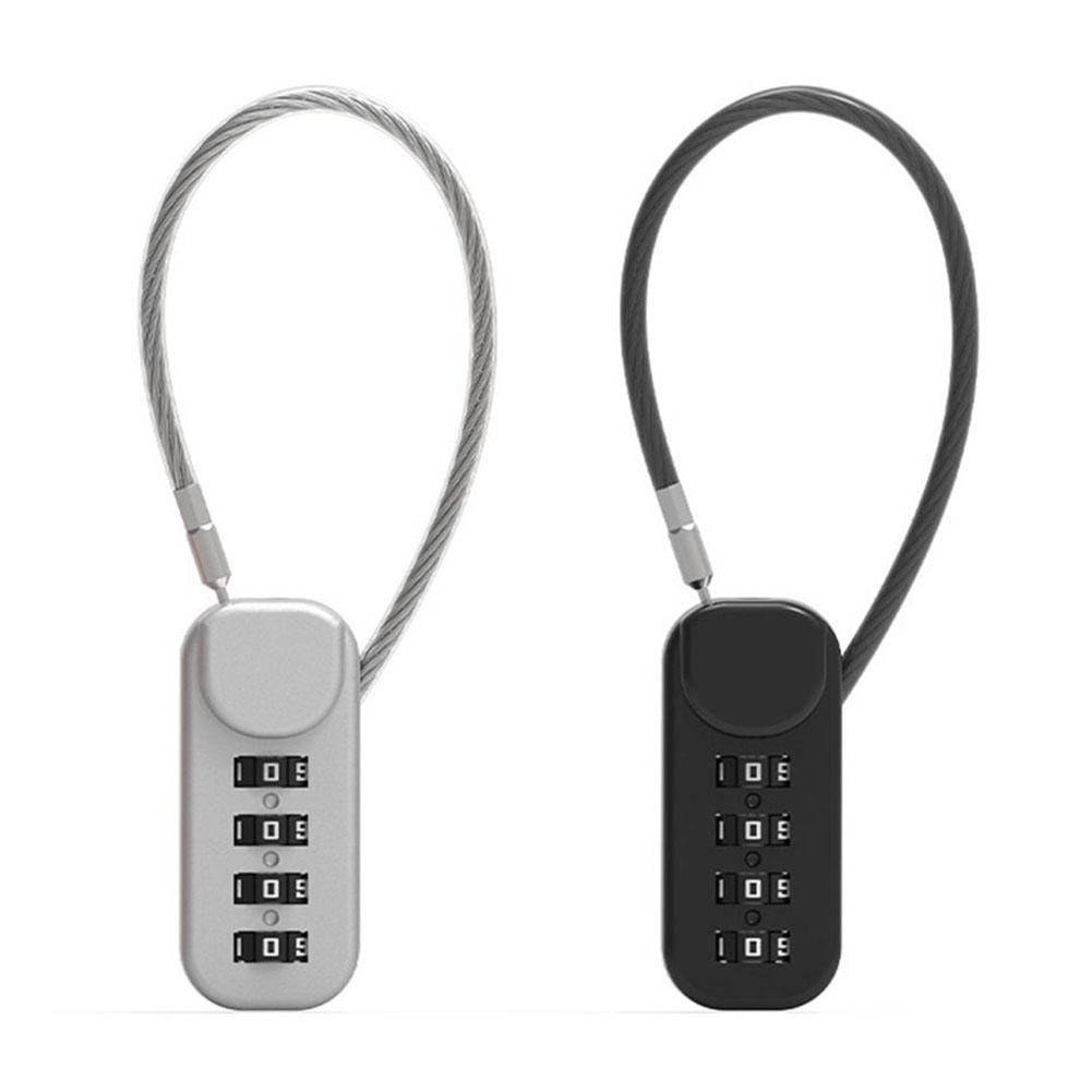 4 Digit Combination Padlock Anti-Theft Password Padlock Cabinet Steel Cable Password Lock Outdoor Travel Luggage Security Lock