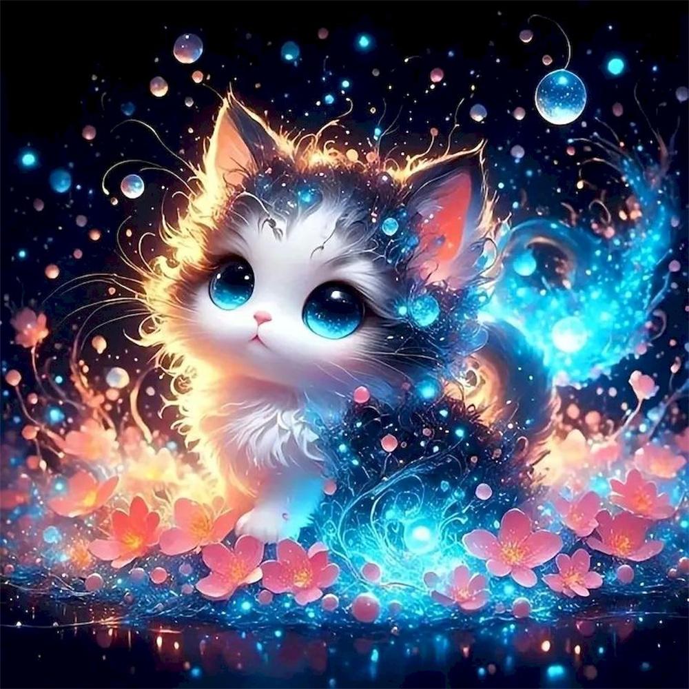 

Полный комплект алмазной живописи, аксессуары, кошки, животные, стразы, 5D алмазные картины, алмазное искусство, дрель, Diy Arts Craft Round 20x20cm