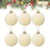 6Pcs 4/5/6/8CM Flocked Christmas Balls Christmas Decorations Hanging Balls Christmas Tree Ornaments
