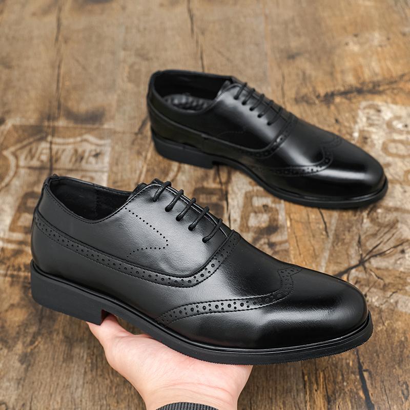 Fashion New Gentleman Fashion Black Brown Lace Up Oxford Brogues Shoes Luxury Designer Formal Wedding Prom Dress Homecoming Footwear