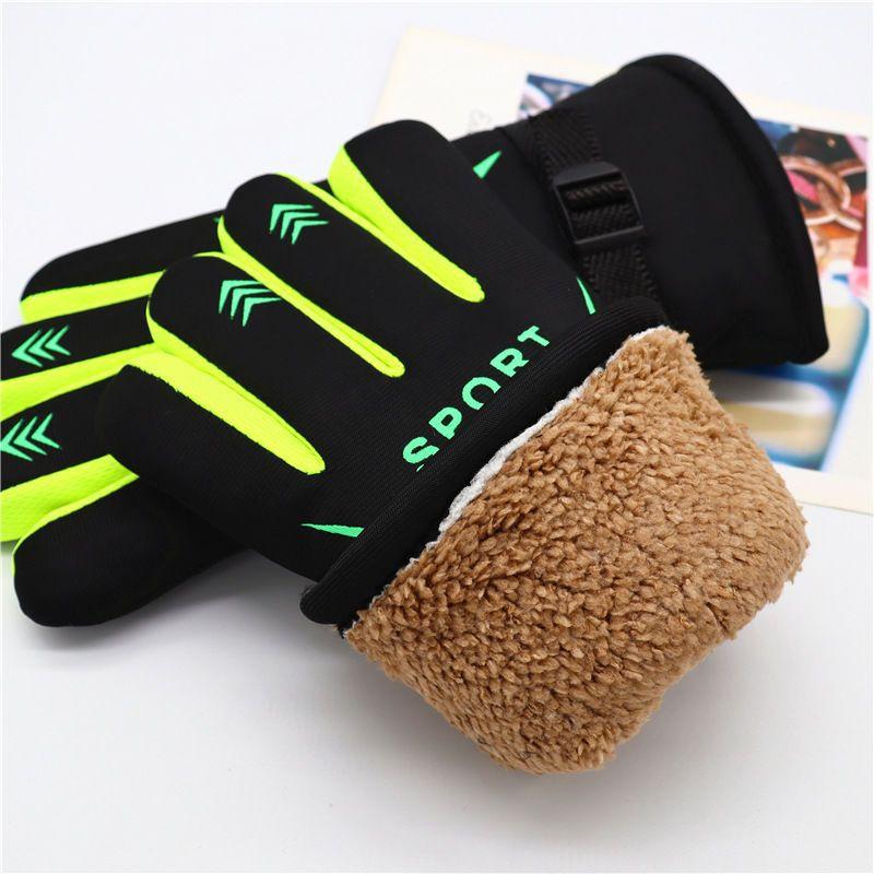 Large cotton sports gloves men's winter velvet warm non-slip wear-resistant windproof outdoor fitness sports riding gloves