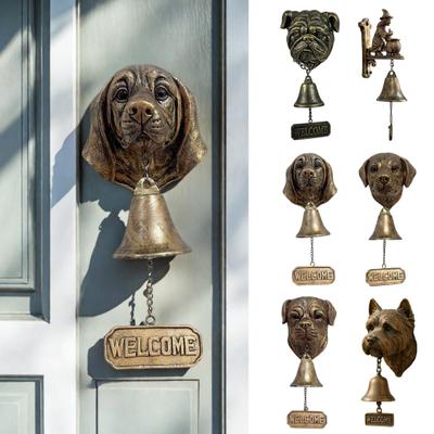 Hund Välkommen Klocka Vintage Butiksinnehavare Klocka Väggmonterad Hunddörrklocka