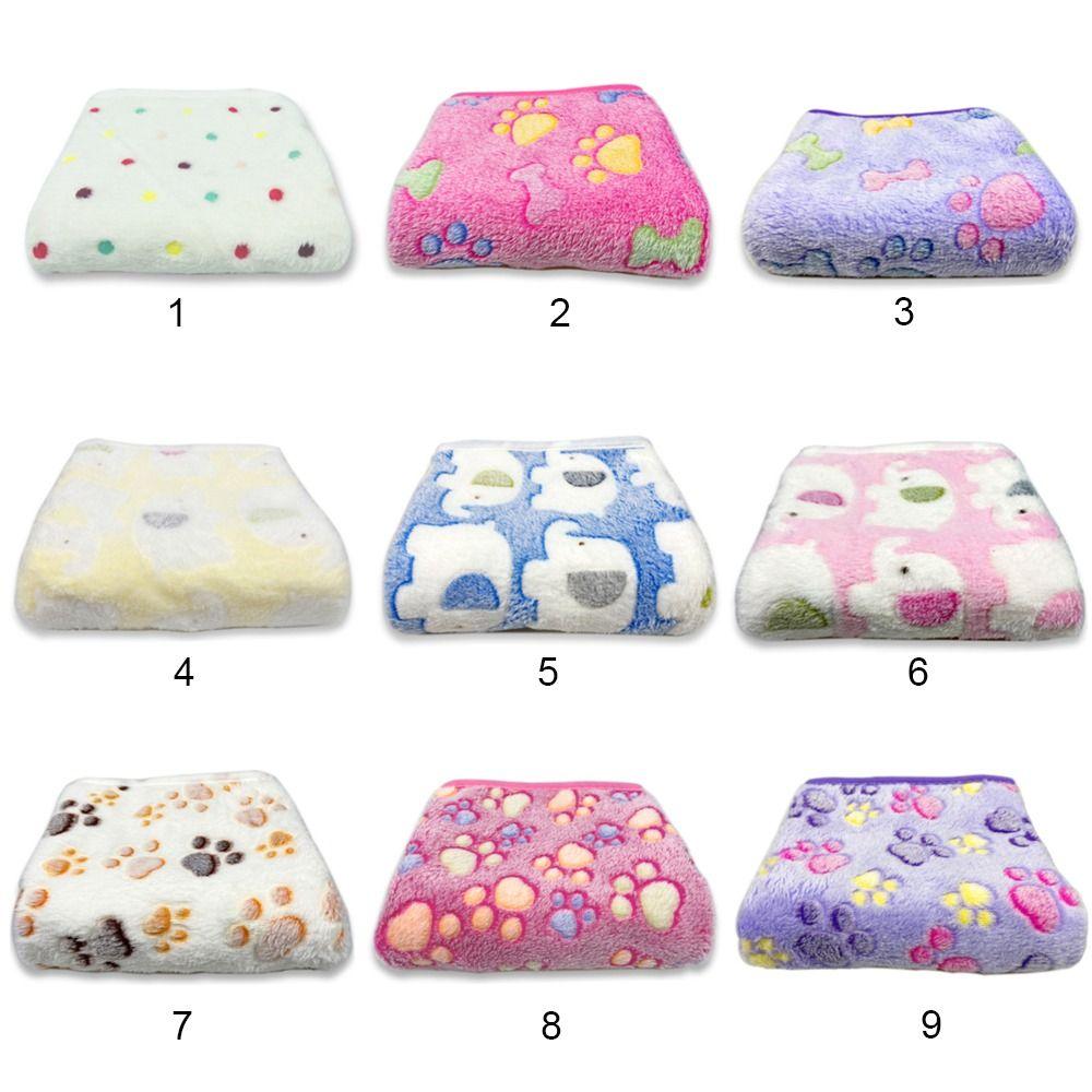 Plush Multi-color Optional Warm Cats Paw Winter Quilt Fleece Blanket Pet Blanket Flannel Blanket