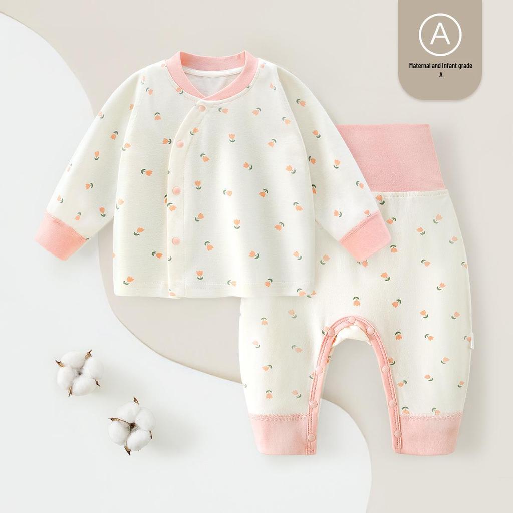 Spring & Fall Kids' Boneless Cotton Underwear Set: High-Waisted Base Layer for Boys & Girls