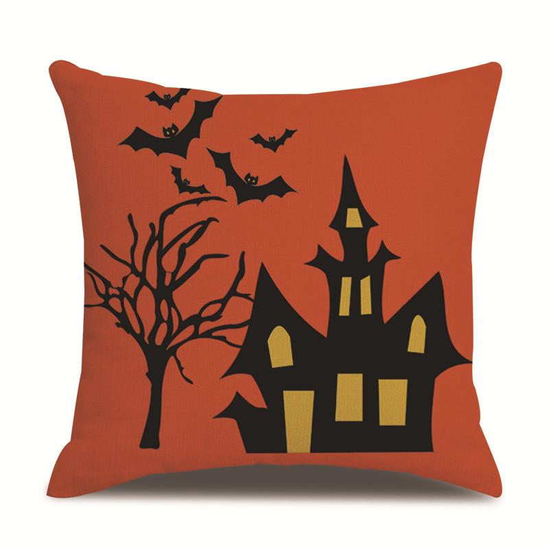 Halloween Linen Pillow Cover Printed Pillow Cover
