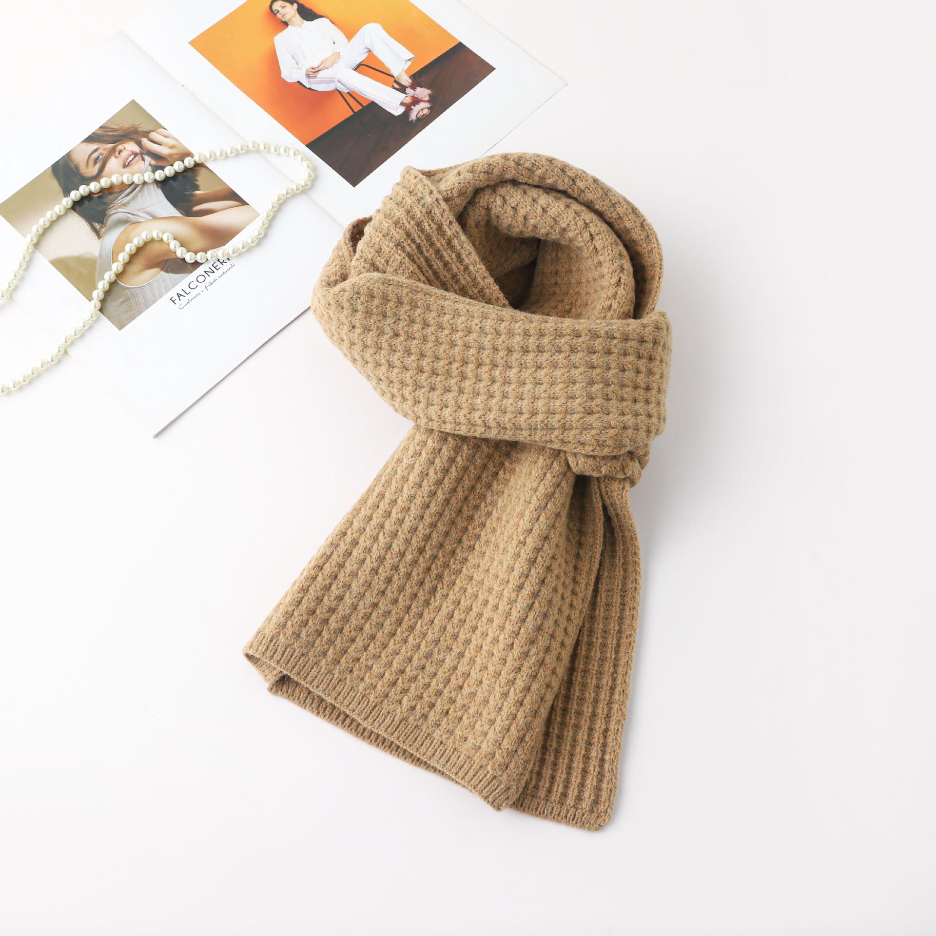 Women s Thick Yarn Knit Scarf - Winter Warm Solid Color Neck Gaiter