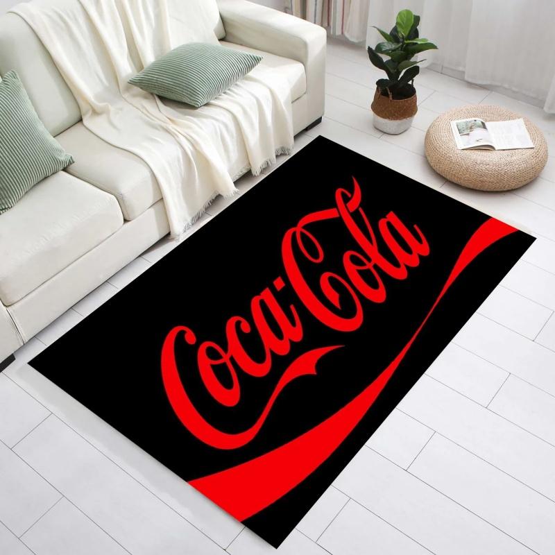 Red Black Splash Coca Cola Logo Non Slip Floor Rug Retro Vintage Drink Brand Washable Indoor Living Room Bedroom Decor Area Carpet