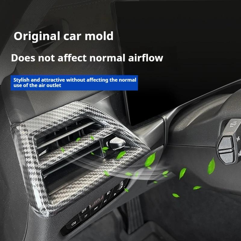 2pcs Carbon Fiber Side Air Conditioning Vent Outlet Cover Trim Sticker For BMW 3 Series G20 2025 Accessories