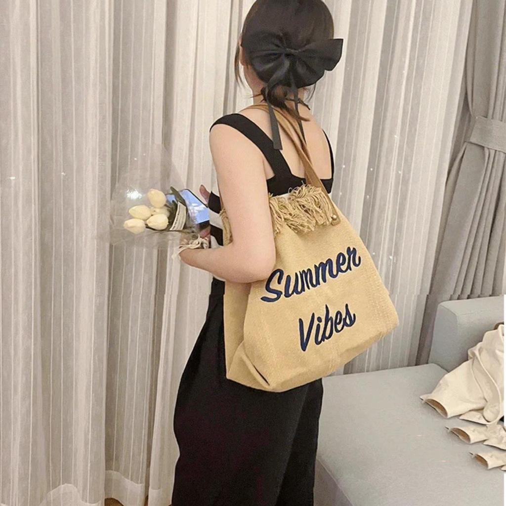 Sac Féerique Sac à Main Shopping Épaule & Cabas à Pompons Brodé pour Femmes
