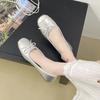 2025Suede Flat Shoes New Women's Soft and Fashionable Lightweight Shoes French Small Fragrance Bow Elegant and Comfortable Shoes