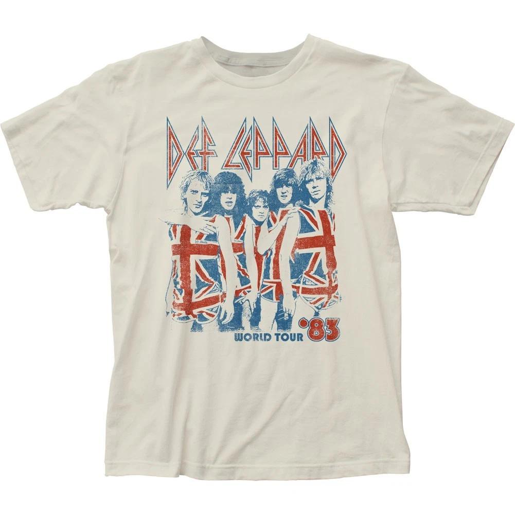 

Def Leppard World Tour 83 Mens T T-Shirt Music Classic Rock Band Tee New Natural S